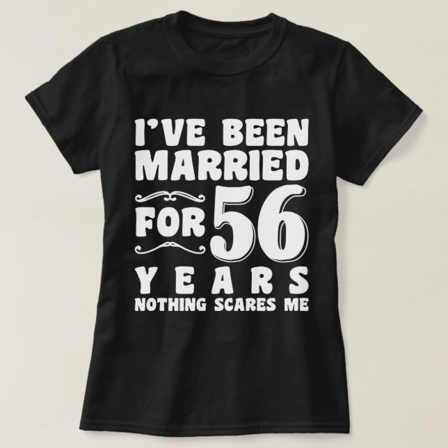 Camiseta Presente de Aniversário de 56 Anos de Casados (Frente do Design)