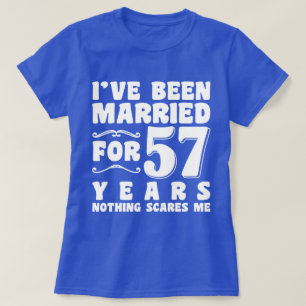 Camiseta Presente de Aniversário de 57 Anos de Casados