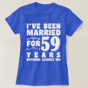 Camiseta Presente de Aniversário de 59 Anos de Casados