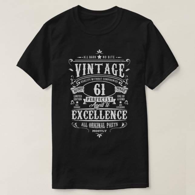 Camiseta Presente de aniversário de 61 ruas para homens, 61 (Frente do Design)