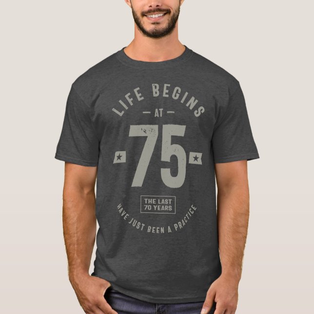 Camiseta Presente de aniversário de 75 anos (Frente)