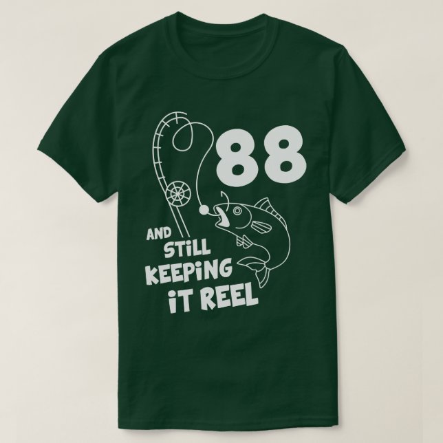 Camiseta Presente de aniversário de 88 dias de pesca (Frente do Design)