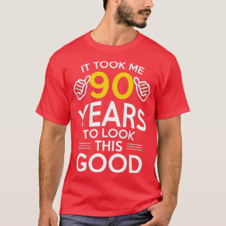 Camiseta Presente De Aniversário De 90, Levou-Me 90 Anos - 