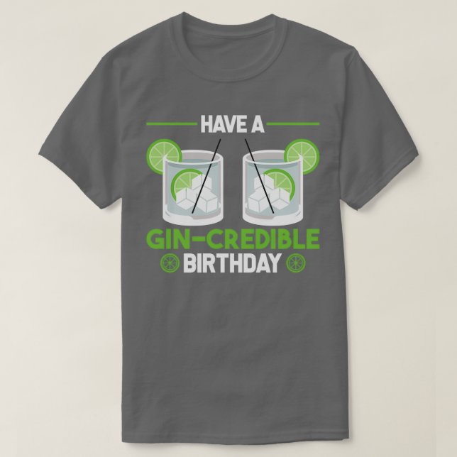 Camiseta Presente de aniversário de amante do Gin (Frente do Design)
