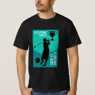 Camiseta Presente de aniversário de Golfistas Editáveis
