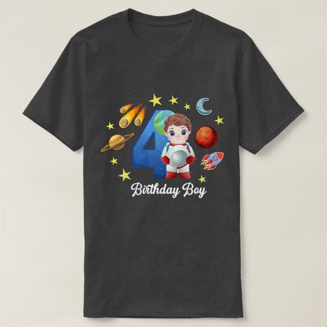 Camiseta presente de aniversário de menino de 4 anos (Frente do Design)