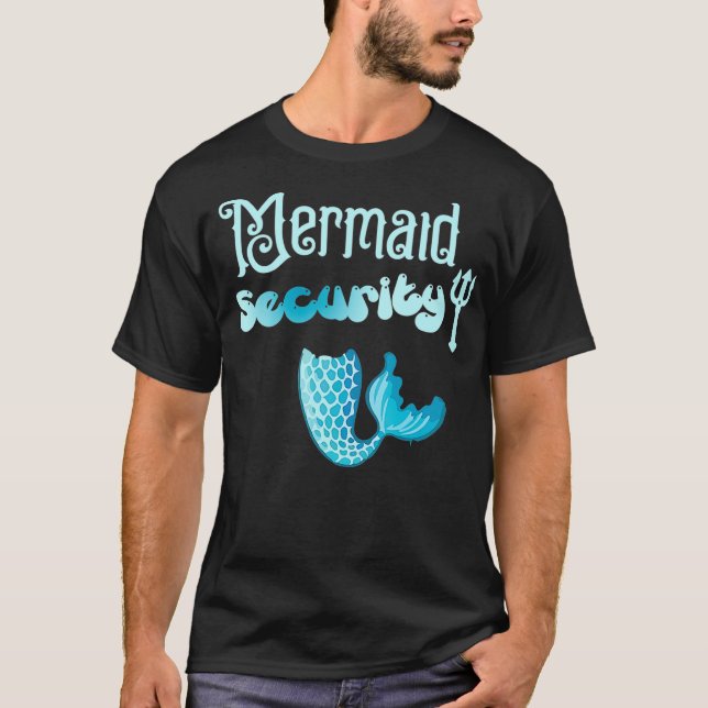 Camiseta Presente de aniversário de segurança da Mermaid pa (Frente)