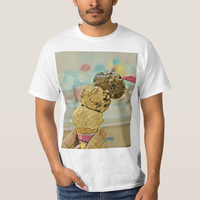 Camiseta presente de aniversário de sorvete (Frente)