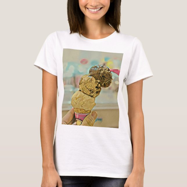 Camiseta presente de aniversário de sorvete (Frente)