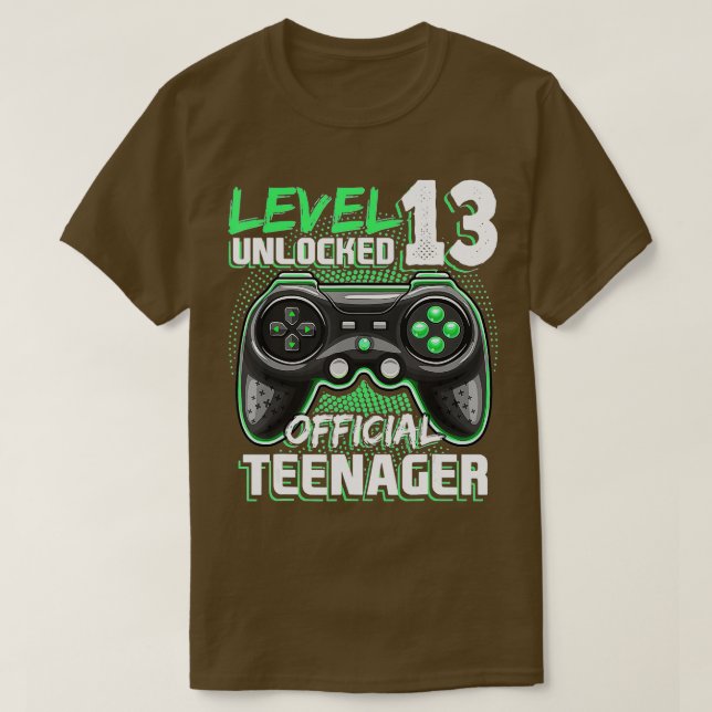 Camiseta Presente de aniversário de vídeo 13 desbloqueado n (Frente do Design)