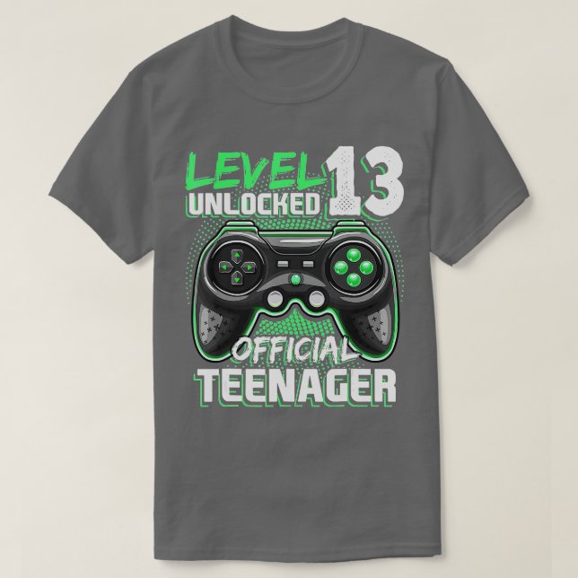 Camiseta Presente de aniversário de vídeo 13 desbloqueado n (Frente do Design)