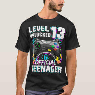 Camiseta Presente de aniversário de vídeo 13 desbloqueado n