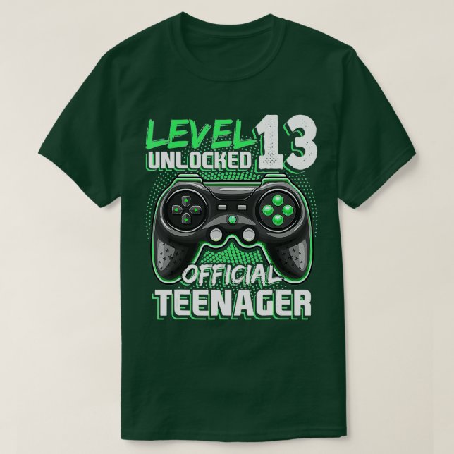 Camiseta Presente de aniversário de vídeo 13 desbloqueado n (Frente do Design)