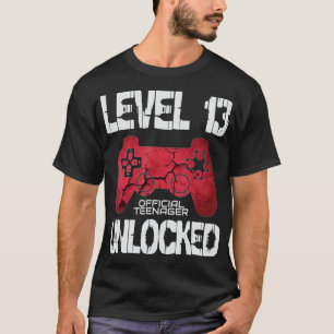 Camiseta Presente de aniversário de vídeo 13 desbloqueado n