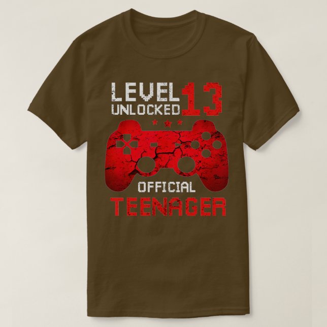 Camiseta Presente de aniversário de vídeo de 13 desbloquead (Frente do Design)