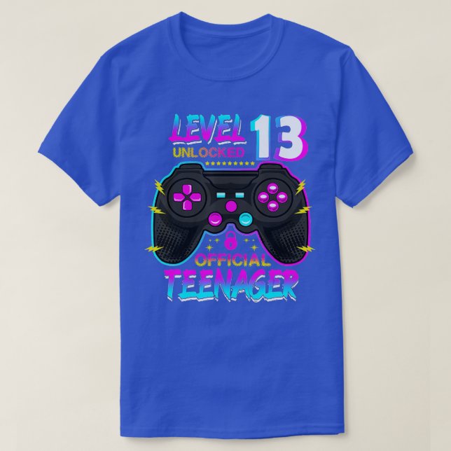 Camiseta Presente de aniversário de vídeo de 13 desbloquead (Frente do Design)
