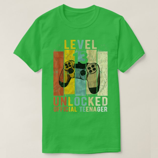 Camiseta Presente de aniversário de vídeo de 13 desbloquead (Frente do Design)