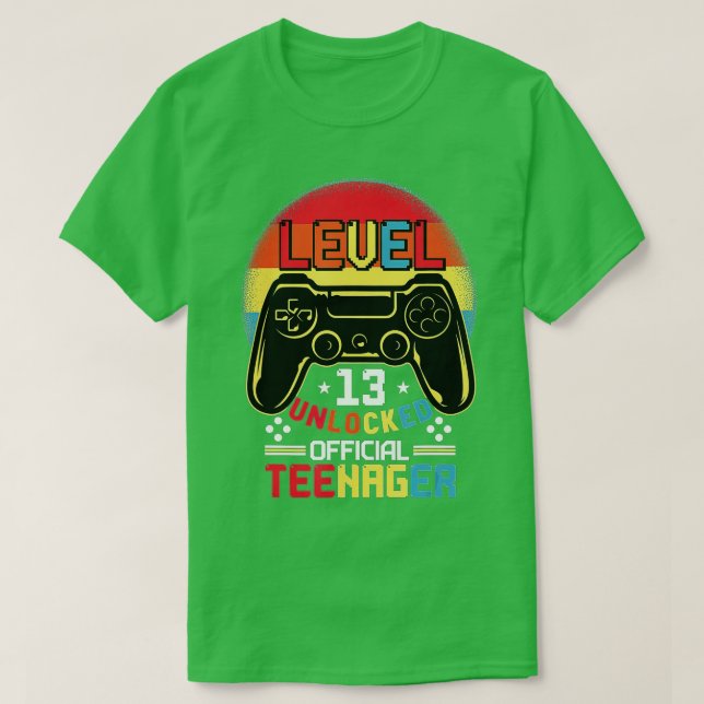 Camiseta Presente de aniversário de vídeo de 13 desbloquead (Frente do Design)
