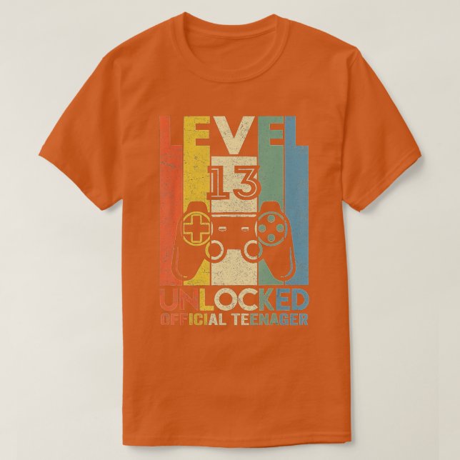 Camiseta Presente de aniversário de vídeo de 13 desbloquead (Frente do Design)