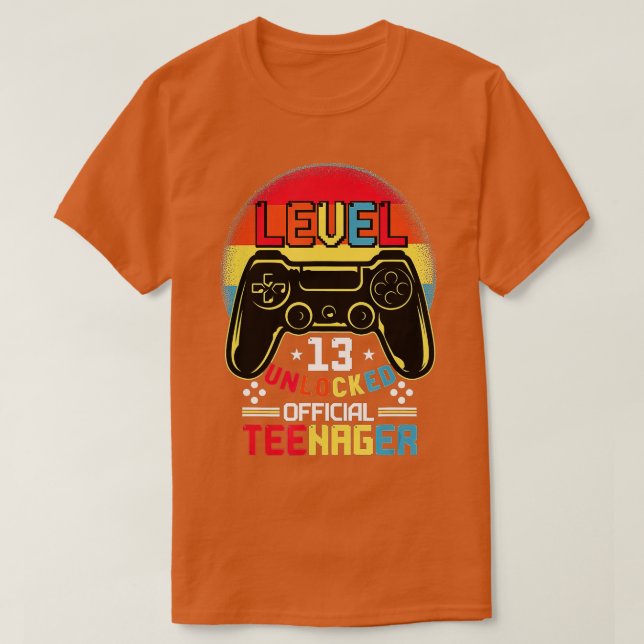 Camiseta Presente de aniversário de vídeo de 13 desbloquead (Frente do Design)
