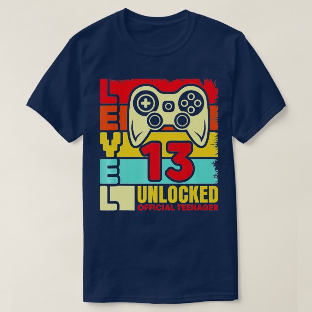 Camiseta Presente de aniversário de vídeo de 13 desbloquead (Frente do Design)
