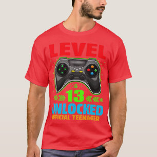 Camiseta Presente de aniversário de vídeo de 13 desbloquead