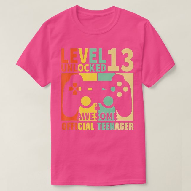 Camiseta Presente de aniversário de vídeo de 13 desbloquead (Frente do Design)