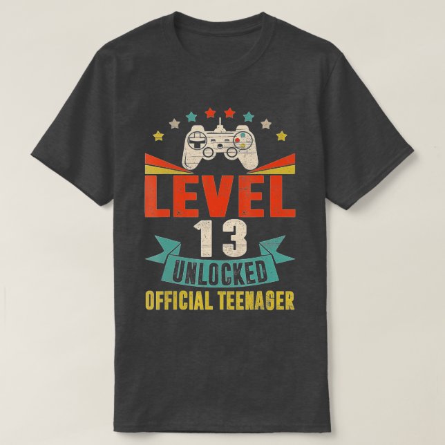Camiseta Presente de aniversário de vídeo de 13 desbloquead (Frente do Design)