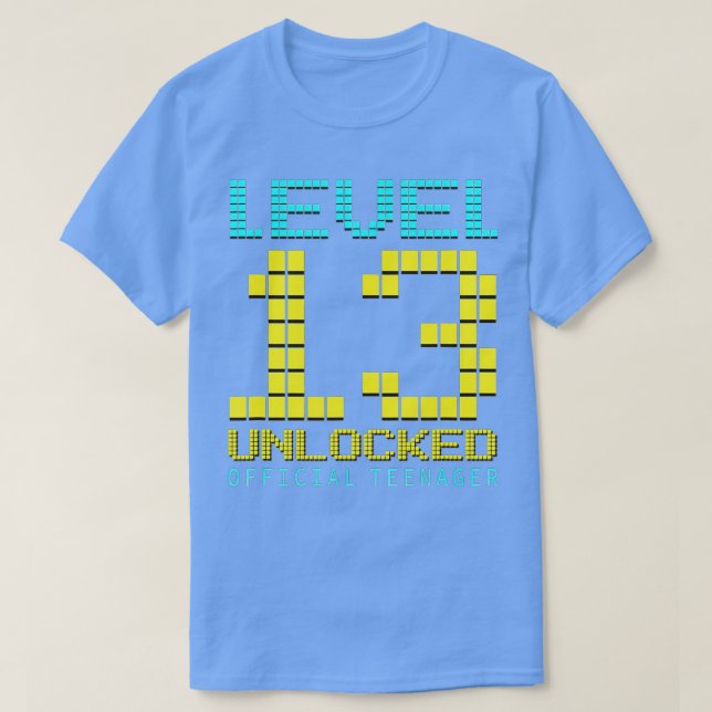 Camiseta Presente de aniversário de vídeo de 13 desbloquead (Frente do Design)
