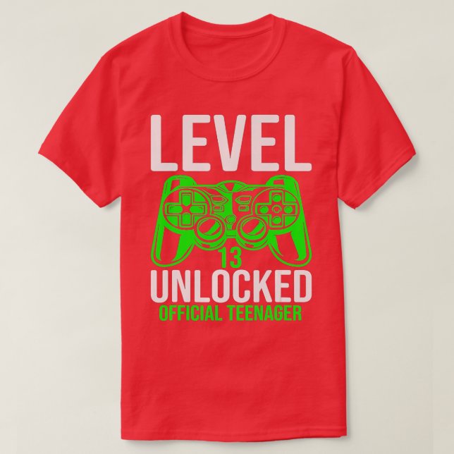 Camiseta Presente de aniversário de vídeo de 13 desbloquead (Frente do Design)