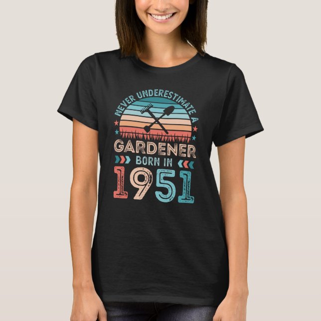 Camiseta Presente de aniversário do 70 Gardener de 1951 (Frente)