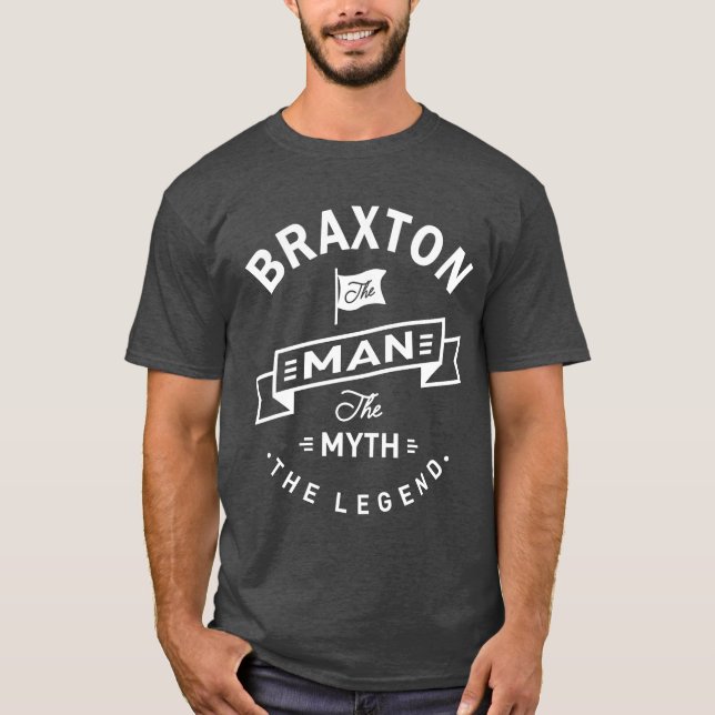 Camiseta Presente de Aniversário do Nome Personalizado Brax (Frente)