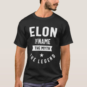 Camiseta Presente de Aniversário do Nome Personalizado Elon