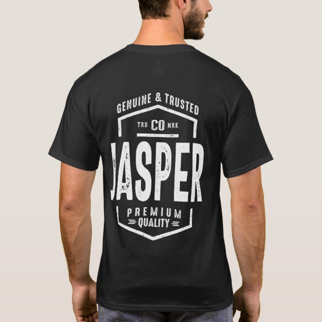 Camiseta Presente de Aniversário do Nome Personalizado Jasp (Verso)