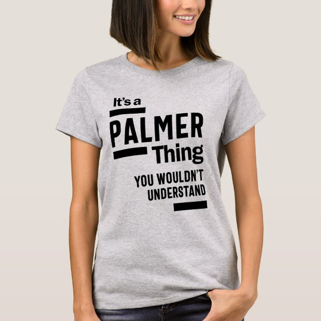 Camiseta Presente de Aniversário do Nome Personalizado Palm (Frente)