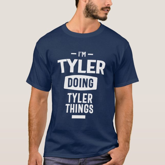 Camiseta Presente de Aniversário do Nome Personalizado Tyle (Frente)