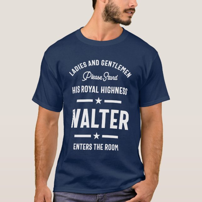 Camiseta Presente de Aniversário do Nome Personalizado Walt (Frente)