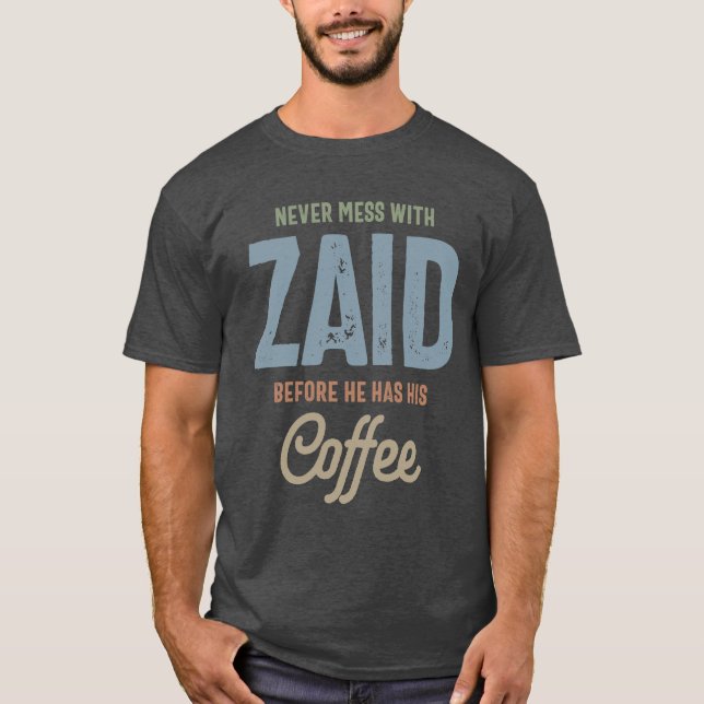 Camiseta Presente de Aniversário do Nome Personalizado Zaid (Frente)