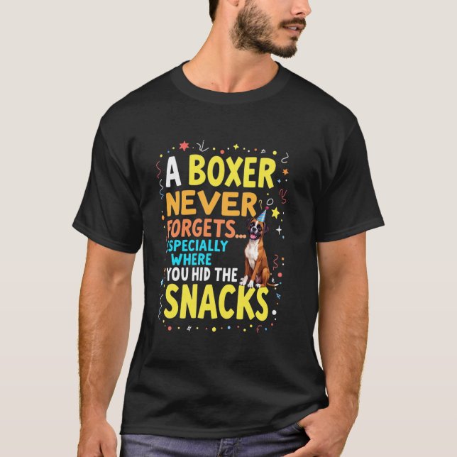 Camiseta Presente de Aniversário Engraçado Boxer Cachorro (Frente)