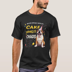 Camiseta Presente de Aniversário Engraçado Cachorro Bulldog