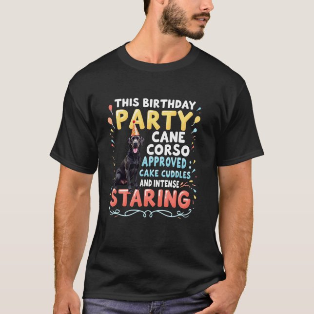 Camiseta Presente de Aniversário Engraçado Cane Corso Cacho (Frente)
