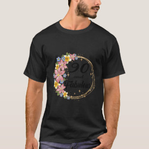 Camiseta Presente de aniversário para 90 de 90 e Fabuloso 9