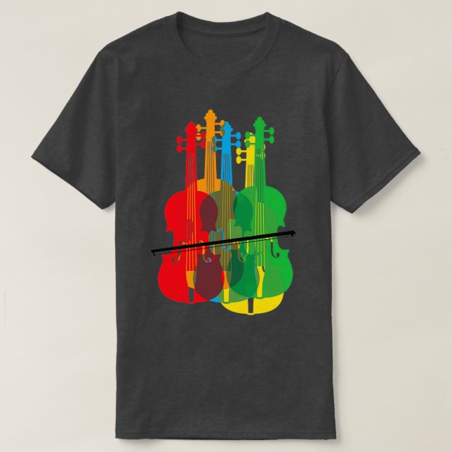Camiseta Presente De Aniversário Para Violinos Multicolorid (Frente do Design)
