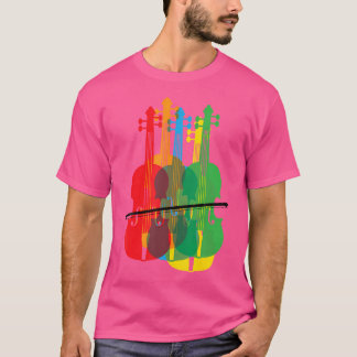 Camiseta Presente De Aniversário Para Violinos Multicolorid