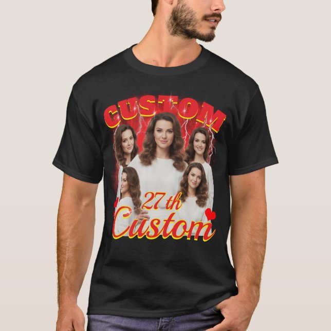 Camiseta Presente de aniversário personalizado bootleg para (Frente)