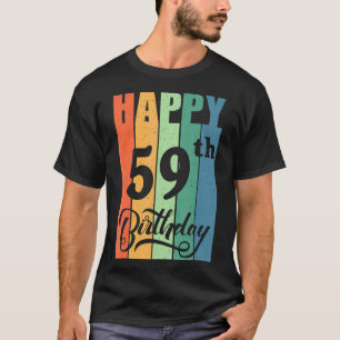 Camiseta Presente de aniversário retrô para 59 anos feliz 5