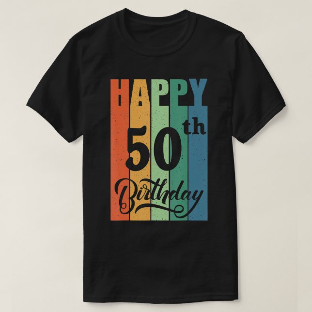 Camiseta Presente de aniversário retrógrado para 50 anos fe (Frente do Design)