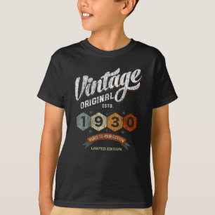 Camiseta Presente de Aniversário Vintage 1930 Envelhecido à