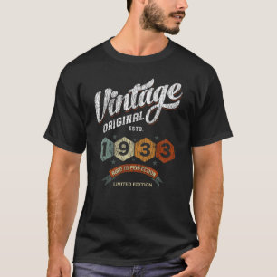 Camiseta Presente de Aniversário Vintage 1933 Envelhecido à