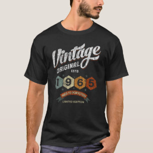 Camiseta Presente de Aniversário Vintage 1965 Envelhecido à